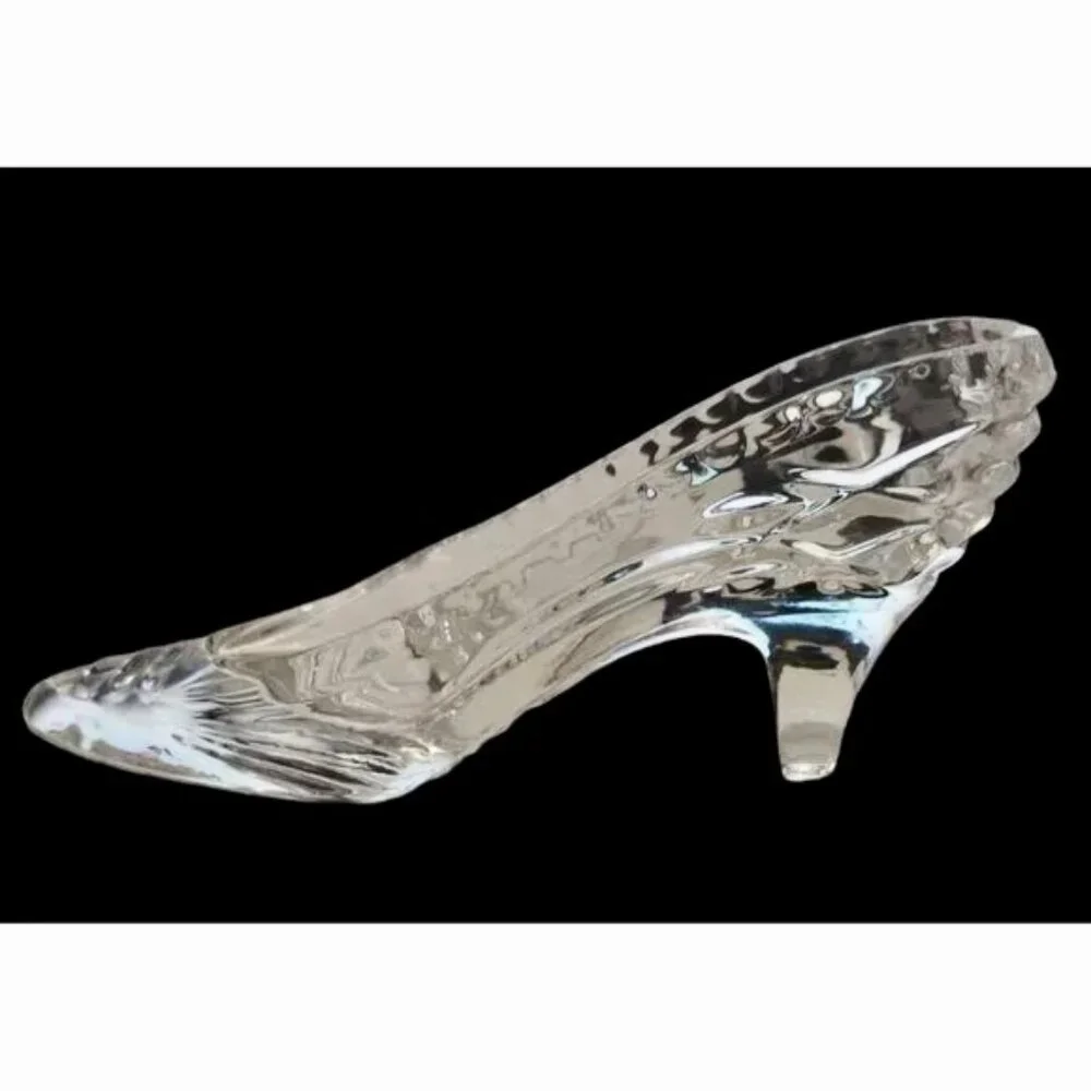 Crystal Princess Slipper Sculpture Vintage Cinderella Shoe Figurine  7